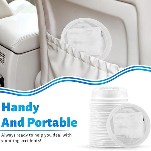 25 Pcs Vomit Bags Throw Up Bags Disposable Barf Bags 1000ml Blue Portable Leak Resistant Emesis Bags with Snap, Aircraft Car Sickness Bag for Travel Motion Sickness Pregnancy Patients Kids in Saudi Arabia