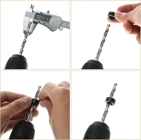 5pcs 5mm Drill Stop Collar Set Depth Stop, Adjustable High Speed Steel Drilling Limit Ring, Nickel Coated Surface Dowel Shaft Chuck Positioner with Hex Wrench Silver in Saudi Arabia