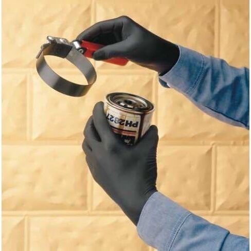 Black Advance Nitrile Examination Powder Free Gloves, Black, 6.3 mil, Heavy Duty, Medical Grade, 100/box in Saudi Arabia