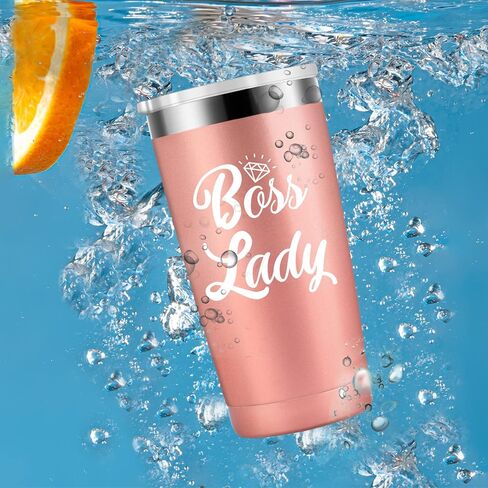 Boss Lady Mug Tumbler-Unique Christmas Birthday Gifts for Women Boss Female Mom Stainelss Steel Wine Tumbler with Staw and Lid Friend Gifts 20oz Glitter charcoal in Saudi Arabia