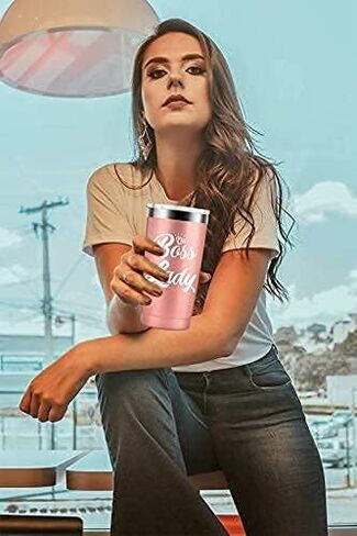 Boss Lady Mug Tumbler-Unique Christmas Birthday Gifts for Women Boss Female Mom Stainelss Steel Wine Tumbler with Staw and Lid Friend Gifts 20oz Glitter charcoal in Saudi Arabia