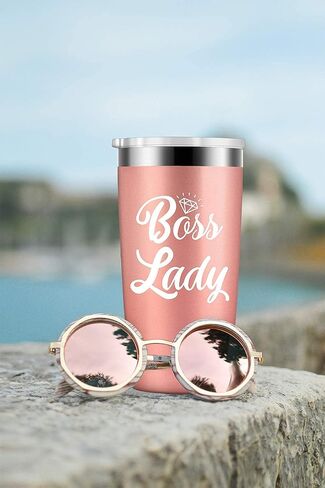Boss Lady Mug Tumbler-Unique Christmas Birthday Gifts for Women Boss Female Mom Stainelss Steel Wine Tumbler with Staw and Lid Friend Gifts 20oz Glitter charcoal in Saudi Arabia