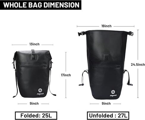 حقائب الدراجة المقاومة للماء للدراجات ذات الرف الخلفي ومقعد الدراجة بسعة 27 لتر مع حزام الكتف لركوب الدراجات والسفر وركوب الدراجات باللون الأصفر in Kuwait