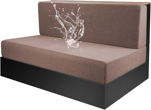 أغطية وسائد RV Dinette القابلة للتمدد، غطاء أريكة جاكار RV غطاء مقعد السيارة RV Camper غطاء مقعد السيارة (قهوة عميقة، 2 غطاء وسادة و2 غطاء مسند ظهر) in Kuwait