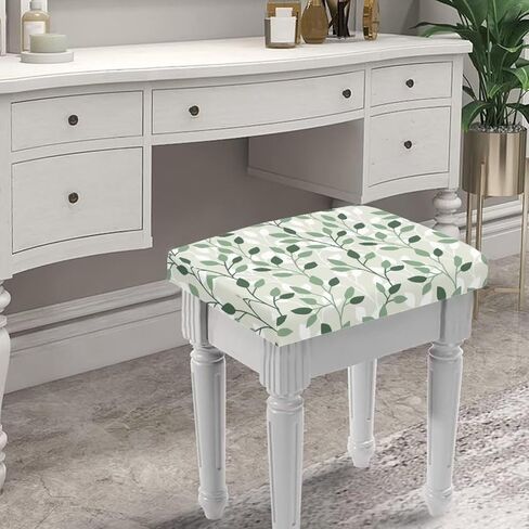 3D Flower Print Vanity Seat Cover Set of 2 Rectangle Stool Covers with Elastic Bottom Removable Soft Saddle Seat Cover Furniture Chair Seat Cover in Saudi Arabia