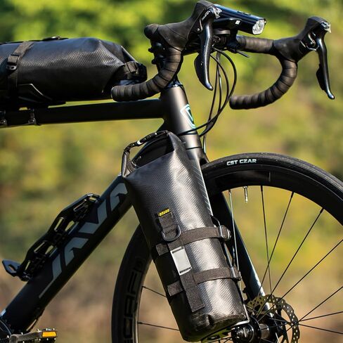 حقيبة شوكة أمامية للدراجة من ZUKKA مع حامل أمامي للدراجة مقاوم للماء سعة 5 لتر، حقيبة رف الدراجة ذات سعة كبيرة لجولة ركوب الدراجات على الطرق in Kuwait