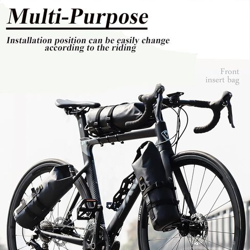 حقيبة شوكة أمامية للدراجة من ZUKKA مع حامل أمامي للدراجة مقاوم للماء سعة 5 لتر، حقيبة رف الدراجة ذات سعة كبيرة لجولة ركوب الدراجات على الطرق in Kuwait