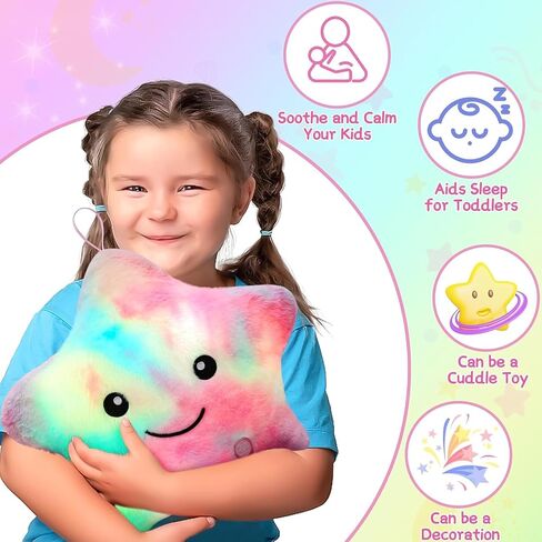 Subao Sensory Toys for Kids with Autism,14" Twinkle Star Plush Toddler Pillow Light Up Toys,Autism Sensory Products,Toddler Travel Soft Toys,Birthday Xmas Gifts for Boys Girls Age 3 4 5 6 7 8 9 Blue in Saudi Arabia