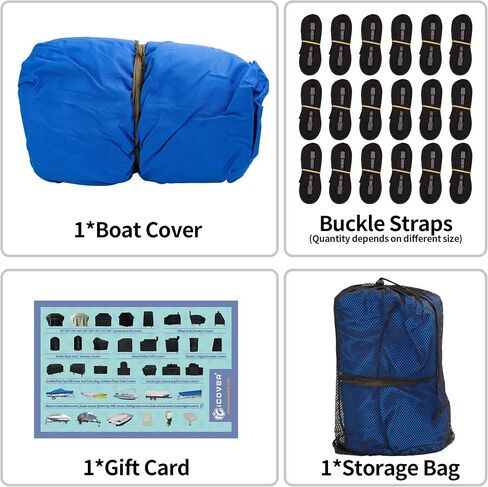 iCOVER Trailerable Boat Cover, 600D Heavy Duty Boat Cover Fits V-Hull Center Console Boat 20ft-22ft Long and Beam Width up to 106in, Windshield Height up to 30in, Boat Cover Support Pole Included in Saudi Arabia