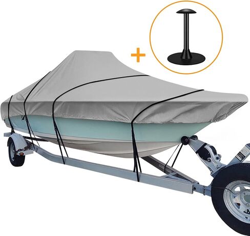 iCOVER Trailerable Boat Cover, 600D Heavy Duty Boat Cover Fits V-Hull Center Console Boat 20ft-22ft Long and Beam Width up to 106in, Windshield Height up to 30in, Boat Cover Support Pole Included in Saudi Arabia