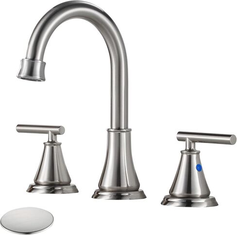 Fransiton Bathroom Sink Faucet 3 Hole, Oil Rubbed Bronze Bathroom Vanity Faucet for Lavatory Sink with Pop-Up Drain, 8 Inch Widespread Bathroom Faucet, 2 Handle Basin Faucet with cUPC Supply Lines in Saudi Arabia