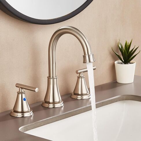 Fransiton Bathroom Sink Faucet 3 Hole, Oil Rubbed Bronze Bathroom Vanity Faucet for Lavatory Sink with Pop-Up Drain, 8 Inch Widespread Bathroom Faucet, 2 Handle Basin Faucet with cUPC Supply Lines in Saudi Arabia
