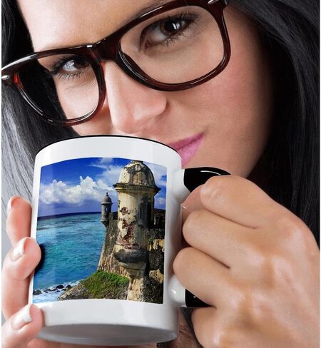 كوب 3dRose Puerto Rico، Juan، Fort San Felipe del Morro-CA27 MGL0047-Miva Stock، 11 أونصة، أسود in Kuwait
