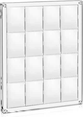 إطار عرض بطاقة التداول مع حامل بطاقات، حامل بطاقة بيسبول للحماية من الأشعة فوق البنفسجية، إطار بطاقة أكريليك شفاف مثبت على الحائط بسعة 16 بطاقة للبطاقات الرياضية in Kuwait