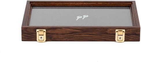 Two Timbers Medium Display Case with Walnut Finish Handmade Wood Box with Glass Top, Arrowheads, Knives, Rocks, Pins, Collectibles, Collections, Medals, Military Coins 4h, Memory Box Keepsakes in Saudi Arabia