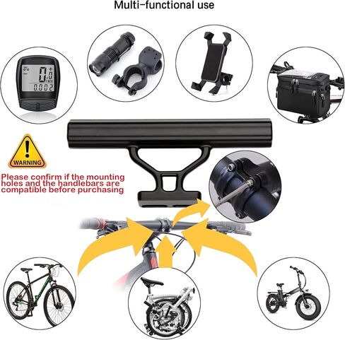 موسع مقود الدراجة، KWOKWEI 15 سم دعامة تمديد مزدوجة للمقود من سبائك الألومنيوم للدراجة، دعامة تمديد مزدوجة للمقود لحمل حامل الهاتف، وأجهزة GPS in Kuwait