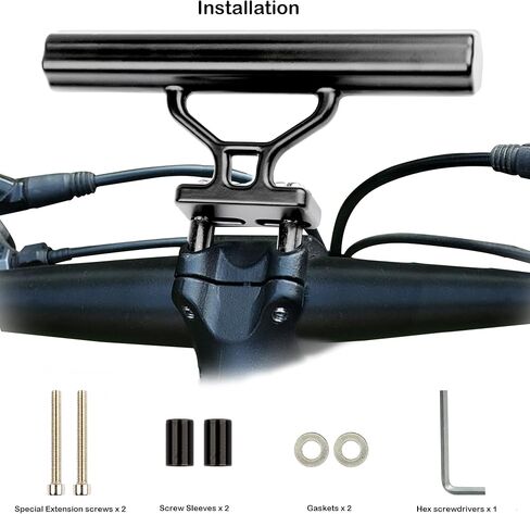 موسع مقود الدراجة، KWOKWEI 15 سم دعامة تمديد مزدوجة للمقود من سبائك الألومنيوم للدراجة، دعامة تمديد مزدوجة للمقود لحمل حامل الهاتف، وأجهزة GPS in Kuwait