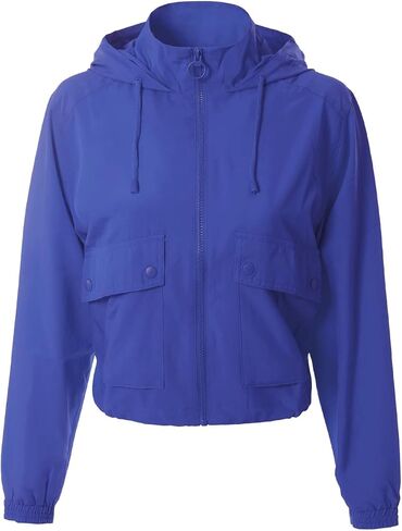 MixMatchy Women's Lightweight Y2K Cropped Jackets Yoga Quick Dry Windbreaker Zipper Jackets Workout Running Hoodie Jackets in Saudi Arabia