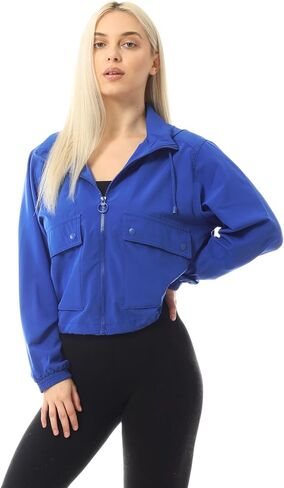 MixMatchy Women's Lightweight Y2K Cropped Jackets Yoga Quick Dry Windbreaker Zipper Jackets Workout Running Hoodie Jackets in Saudi Arabia