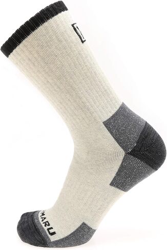 MIRMARU Men’s 5 Pairs Hiking Outdoor Trail Running Trekking Moisture Control Terry Full-Cushioned Crew Socks in Saudi Arabia