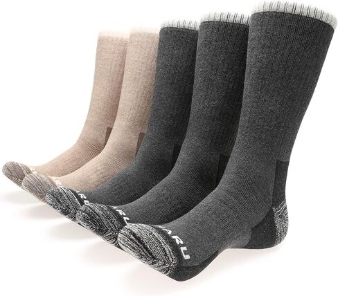 جوارب MIRMARU الرجالية 5 أزواج للمشي لمسافات طويلة في الهواء الطلق والجري والرحلات والتحكم في الرطوبة، جوارب تيري مبطنة بالكامل in Kuwait