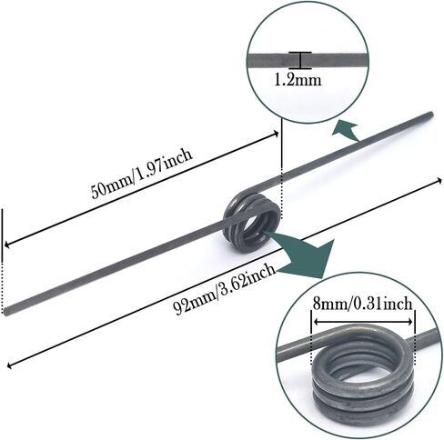 Tiny Spring Steel Torsion Spring,180 Degree Springs,Mechanical Small Torsion Spring,Compression Spring,1.2mm Wire Dia x 10mm OD x4 Coils,5pcs in Saudi Arabia