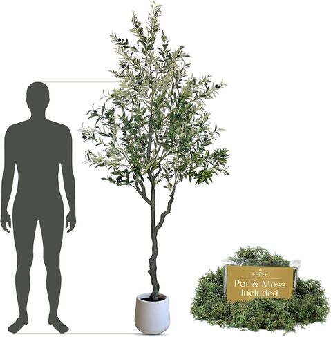 Handmade Faux Olive Tree 7 Feet, Olive Trees Artificial Indoor, Potted Realistic Looking Fake Olive Tree in Saudi Arabia