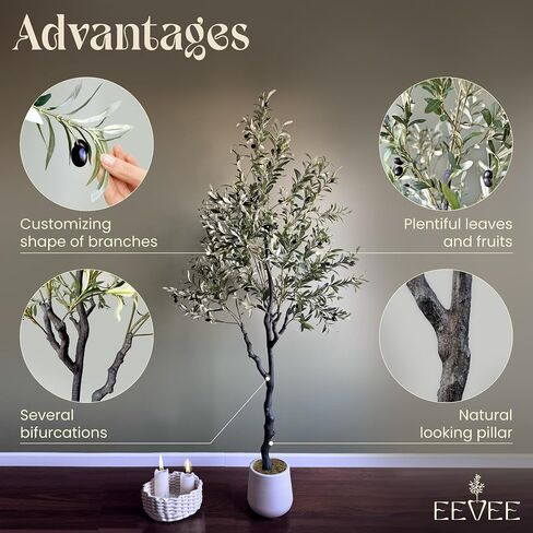 Handmade Faux Olive Tree 7 Feet, Olive Trees Artificial Indoor, Potted Realistic Looking Fake Olive Tree in Saudi Arabia