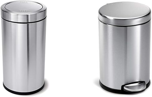 simplehuman 55 Liter / 14.5 Gallon Commercial Swing Top Trash Can, ADA-Compliant, 11-20 Gallons, Brushed Stainless Steel in Saudi Arabia