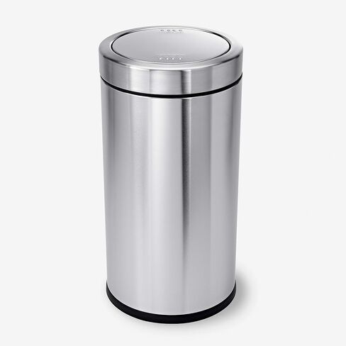 simplehuman 55 Liter / 14.5 Gallon Commercial Swing Top Trash Can, ADA-Compliant, 11-20 Gallons, Brushed Stainless Steel in Saudi Arabia