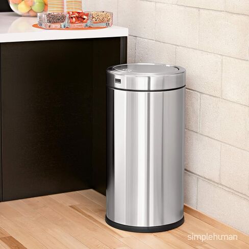 simplehuman 55 Liter / 14.5 Gallon Commercial Swing Top Trash Can, ADA-Compliant, 11-20 Gallons, Brushed Stainless Steel in Saudi Arabia