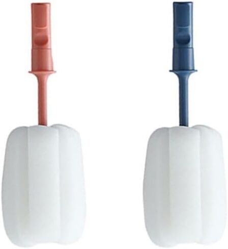 2PCS Bottle Sponge with Handle, Soft Bottle Brush, Bottle Scrubber for Mugs Coffee Cups Glasses Wine Bottle Baby Bottle Dish Washing in Saudi Arabia
