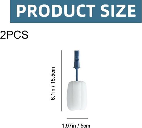 2PCS Bottle Sponge with Handle, Soft Bottle Brush, Bottle Scrubber for Mugs Coffee Cups Glasses Wine Bottle Baby Bottle Dish Washing in Saudi Arabia