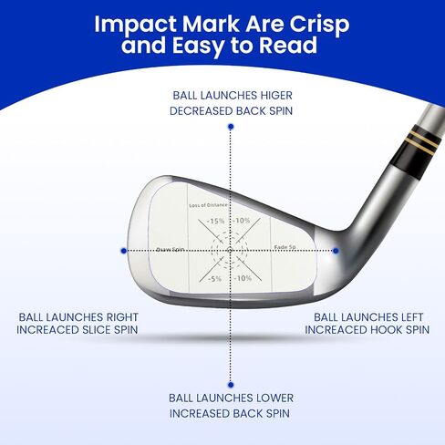 Golf Club Impact Tape Stickers Labels for Driver Woods Irons Improve Swing Accuracy with Self-Teaching Sweet Spot Analysis 125/250 Pcs, Training Aids for Swing Practice in Saudi Arabia