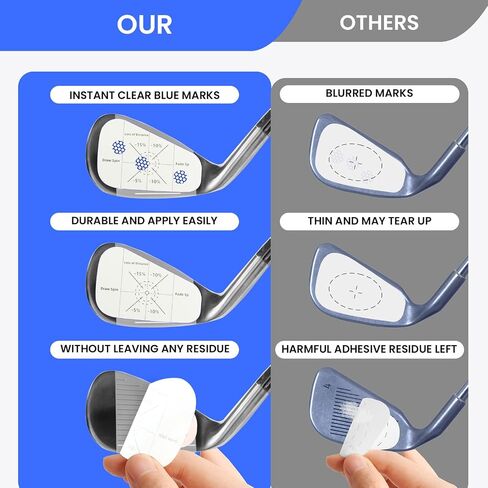 Golf Club Impact Tape Stickers Labels for Driver Woods Irons Improve Swing Accuracy with Self-Teaching Sweet Spot Analysis 125/250 Pcs, Training Aids for Swing Practice in Saudi Arabia