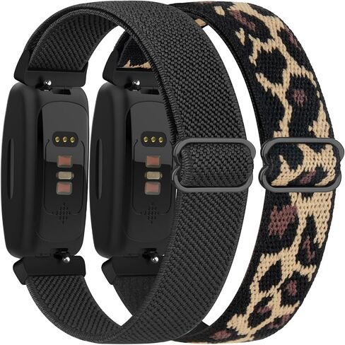2 Pack Adjustable Elastic Bands for Fitbit Inspire 2 Bands/Inspire HR/Inspire/Ace 3/Ace 2, Soft Stretchy Nylon Loop Strap Replacement Wristband for Women Men in Saudi Arabia