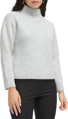 Calvin Klein Women's Sequin Mock Neck Long Sleeve Sweater in Kuwait