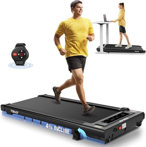 Treadmill with Incline FUNMILY Walking Pad Treadmill, 2.5HP Under Desk Treadmill for Home/Gym/Office with Remote Watch | LED Touch Screen | No Assembly Required in Saudi Arabia