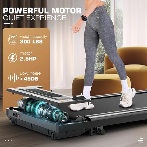 Treadmill with Incline FUNMILY Walking Pad Treadmill, 2.5HP Under Desk Treadmill for Home/Gym/Office with Remote Watch | LED Touch Screen | No Assembly Required in Saudi Arabia