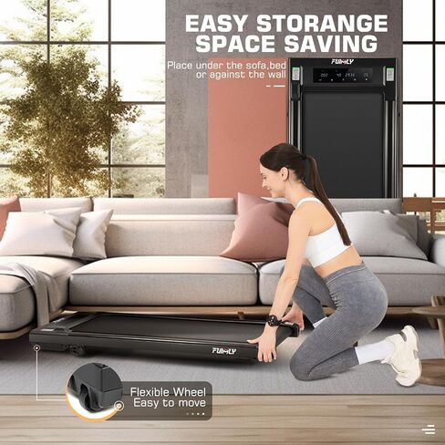Treadmill with Incline FUNMILY Walking Pad Treadmill, 2.5HP Under Desk Treadmill for Home/Gym/Office with Remote Watch | LED Touch Screen | No Assembly Required in Saudi Arabia