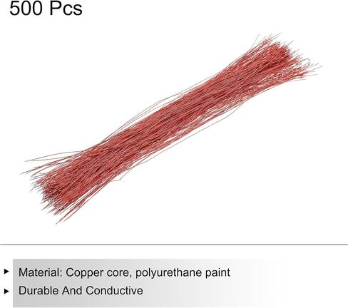 MECCANIXITY 500Pcs Hookup Wire Jumper Wires Pickup Cable 20cm(8 Inch) Long Double Head Tin Plating for Electrical Guitar Wiring Headphone Wires,Red in Saudi Arabia