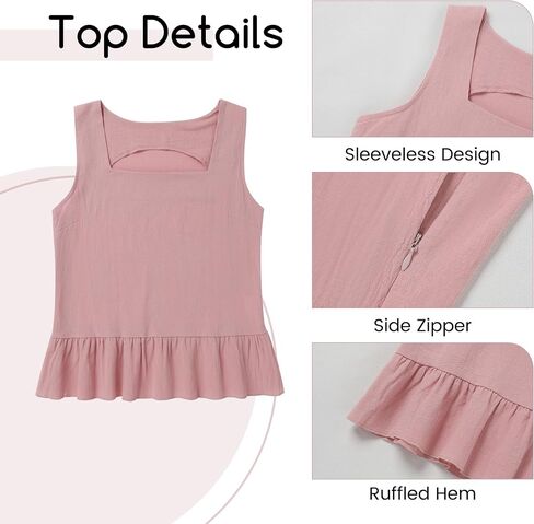 WESIDOM Womens 2024 Summer 2 Piece Set Linen Tank+Shorts Two Piece Vacation Outfits Casual Trendy Tracksuits in Saudi Arabia