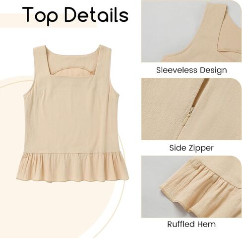 WESIDOM إمرأة 2024 الصيف 2 قطعة مجموعة الكتان تانك + شورت قطعتين ملابس العطلة ملابس رياضية غير رسمية عصرية in Kuwait