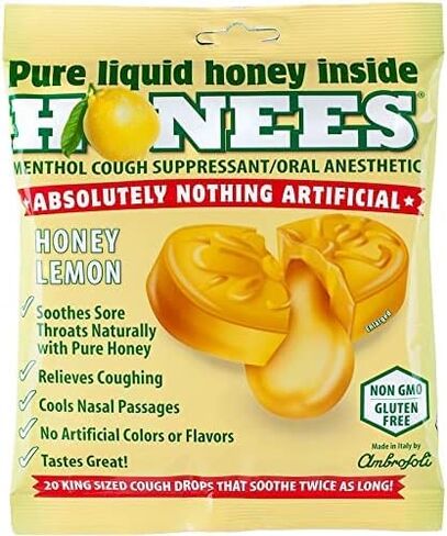 Honees Honey Lemon Cough Drops, 20 Drops Each (Pack of 3) in Saudi Arabia