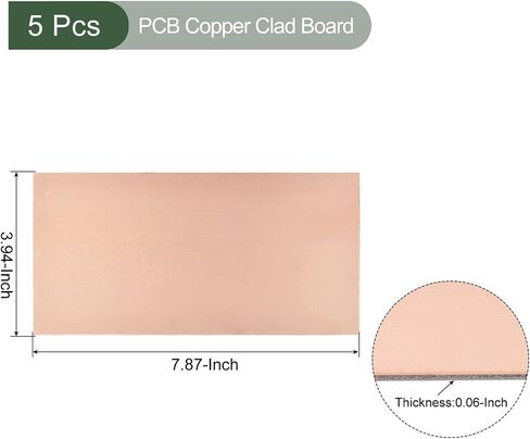 YOKIVE 5 Pcs PCB Copper Clad Board, FR4 Double-Sided Blank Circuit Boards, Great for Electronic Hobbies, Etching, Circuit Projects (70mmx50mmx1.5mm) in Saudi Arabia