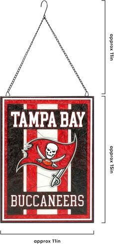 FOCO NFL unisex-adult NFL Team Stripe Stain Glass Sign in Saudi Arabia