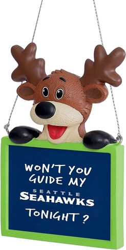 FOCO NFL Reindeer with Sign Hanging Christmas Tree Holiday Ornament in Saudi Arabia