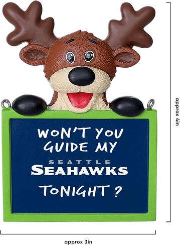 FOCO NFL Reindeer with Sign Hanging Christmas Tree Holiday Ornament in Saudi Arabia