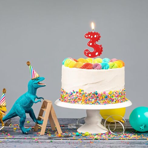 Birthday Number Candles, Red Dinosaur Candle Birthday Cake Candles Dinosaur Numeral Birthday Candle for Dinosaur Theme Party Birthday Decoration Supplies(Number 0) in Saudi Arabia