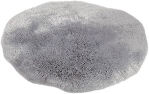 Carpets Soft Artificial Sheepskin Faux Fleece Chair Cover Seat Pad Soft Fluffy Shaggy Area Rugs Non Slip Mats for Chair Bed Sofa Floor(45x45cm) White in Kuwait